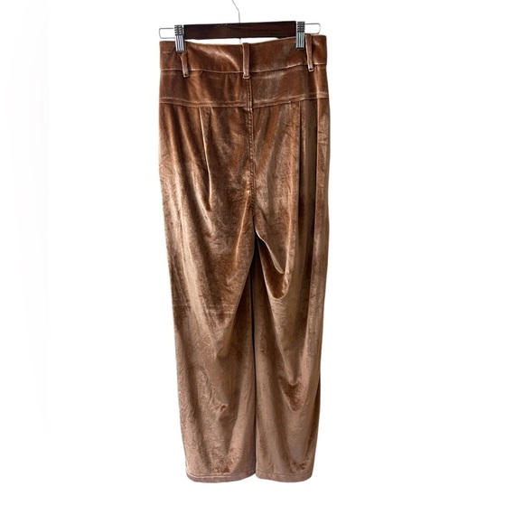 Stella Pardo High Waist Wide Leg Velour Camel Velour Size Small NWT MSRP$250‎ - Picture 5 of 13